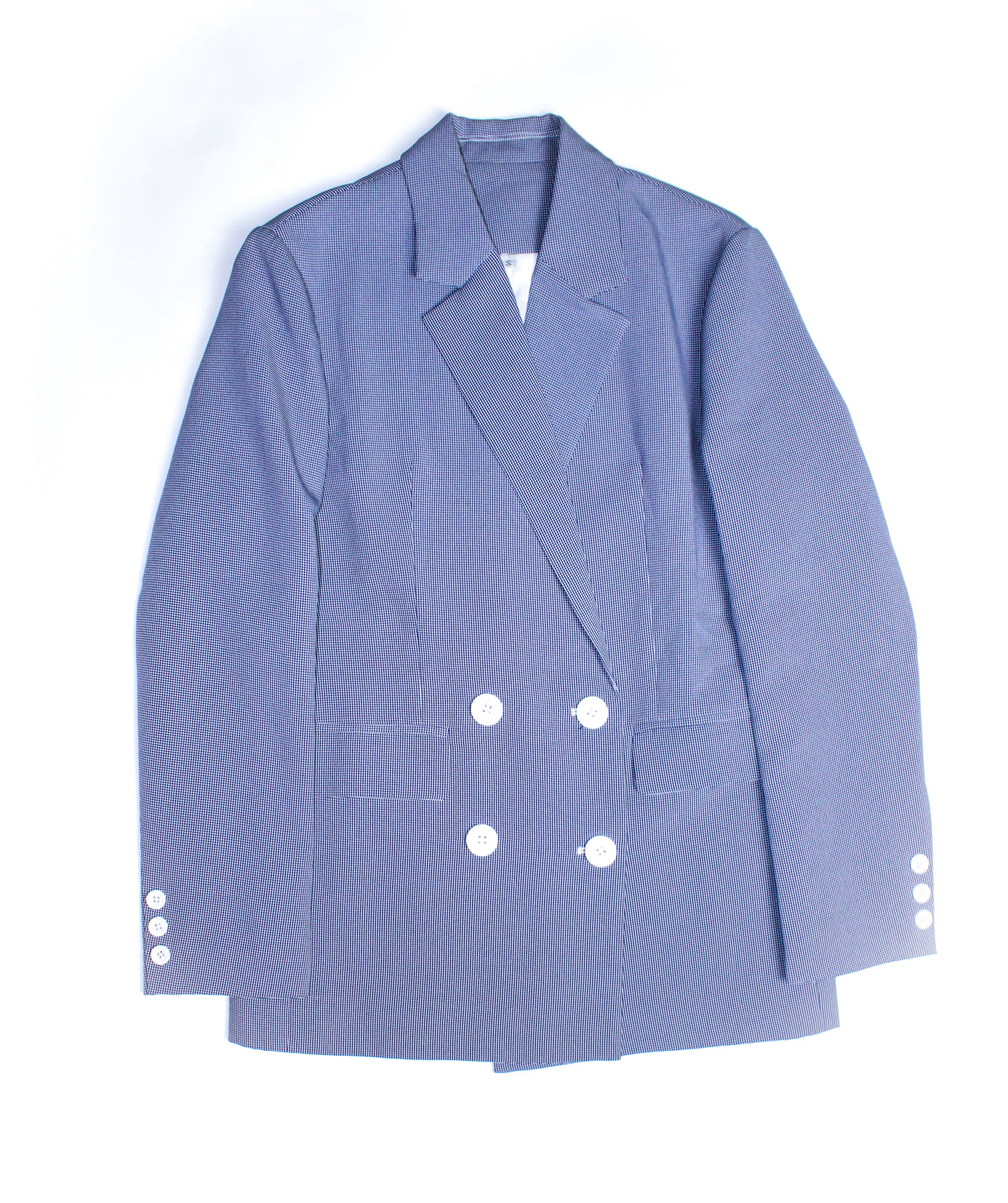 Checkered Royal Blue Double Breasted Blazer