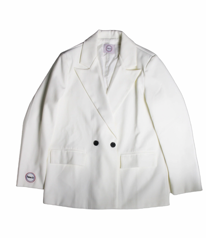 White Double Breasted Blazer
