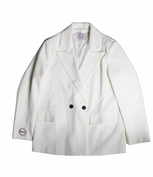 White Double Breasted Blazer